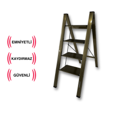 Endokon Katlanır Şık Merdiven Bronz 4 Basamaklı - Alüminyum - Ev - Ofis Merdiveni