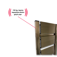 Endokon Katlanır Şık Merdiven Bronz 4 Basamaklı - Alüminyum - Ev - Ofis Merdiveni