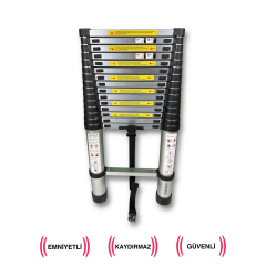 Endokon 470 cm. - 16 Basamaklı Teleskopik Alüminyum Merdiven - I Tipi Uzayan Merdiven