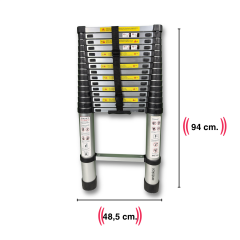 Endokon 470 cm. - 16 Basamaklı Teleskopik Alüminyum Merdiven - I Tipi Uzayan Merdiven