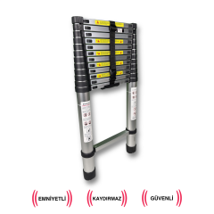 Endokon 500 cm. - 13 Basamaklı Teleskopik Alüminyum Merdiven - I Tipi Uzayan Merdiven