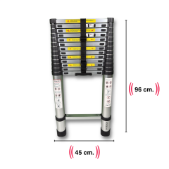 Endokon 540 cm. - 14 Basamaklı Teleskopik Alüminyum Merdiven - I Tipi Uzayan Merdiven