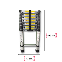 Endokon 580 cm. - 15 Basamaklı Teleskopik Alüminyum Merdiven - I Tipi Uzayan Merdiven