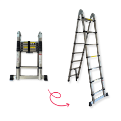 Endokon 220 + 220 cm. - 7+7 Basamaklı Teleskopik Çelik Merdiven